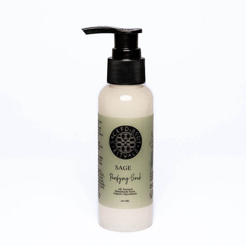Sage Infused Face Scrub Gel - Gentle Exfoliation for Skin Renewal, 120ml - Sacred Body Rituals