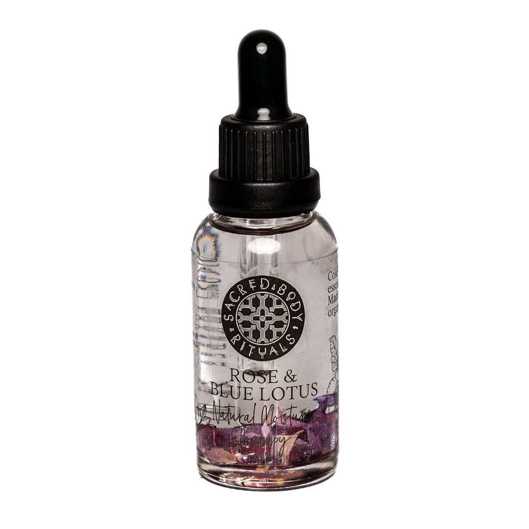 Rose & Blue Lotus Hydrating Face Oil - Organic Moisture Therapy for Your Daily Skincare Ritual, 30ml - Sacred Body Rituals