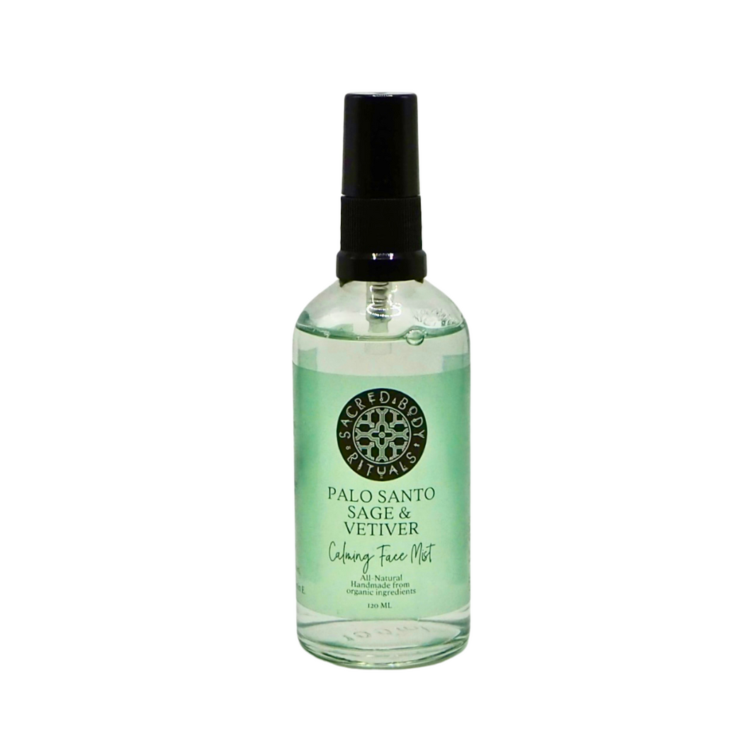 Palo Santo, Sage & Vetiver Calming Face Mist - Hydration and Refreshment for Daily Skin Rituals, 120ml