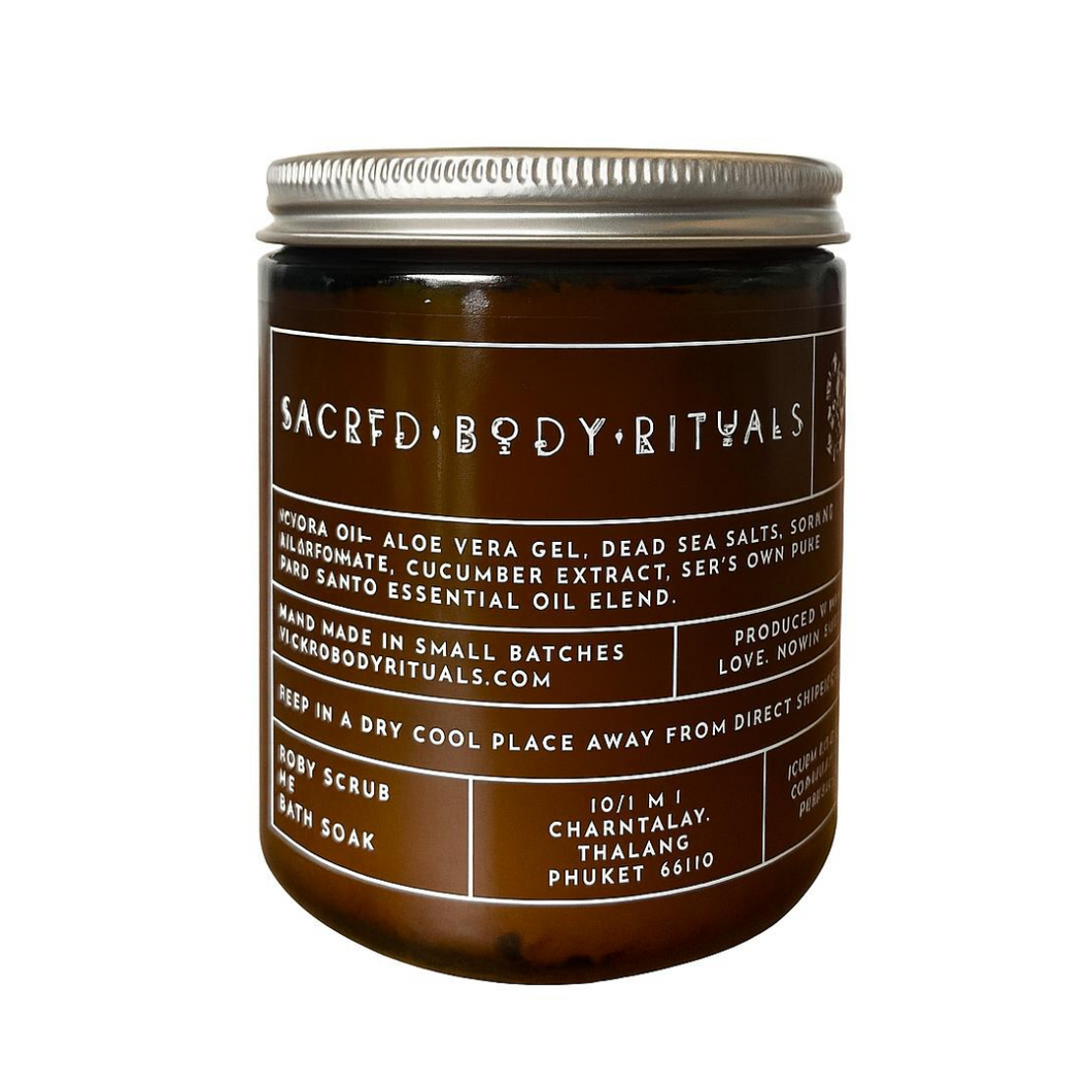 Palo Santo Dead Sea Salt Soak & Body Scrub - All-Natural Muscle Soother, 180g