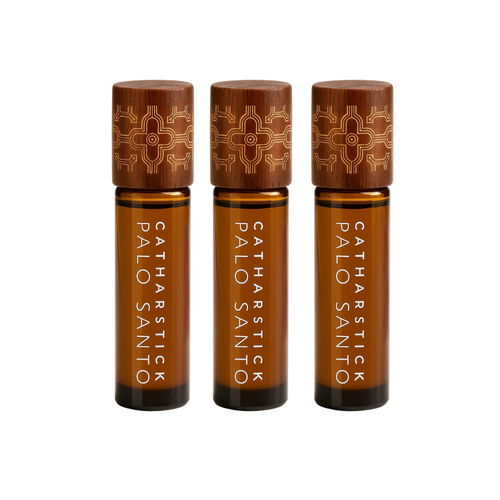 Catharstick Ritual Trio Bundle – 3x Palo Santo Aromatherapy Rollerballs for Tension, Clarity & Mood Support
